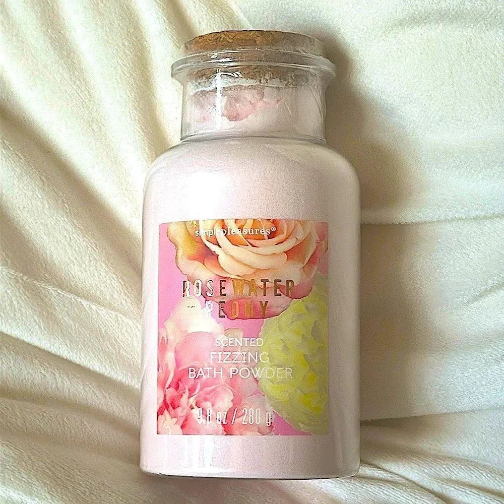Simple Pleasures Rosewater Peony Scented Fizzing Bath Powder!